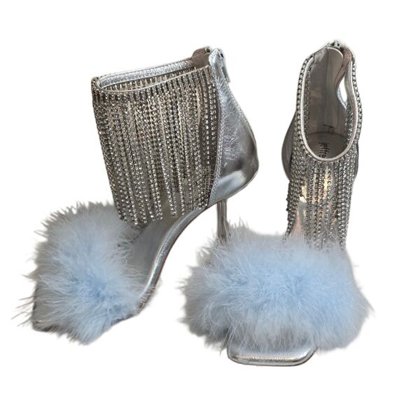 Jeffrey Campbell Dynamite Feather Heels Sz. 6.5 - Picture 1 of 9